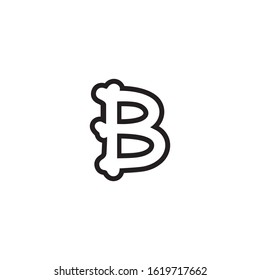 B letter logo shape bone
