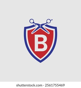 B letter Logo with Shield, B shield logo design template