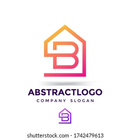 B letter logo simple Icon unique monogram for real estate company