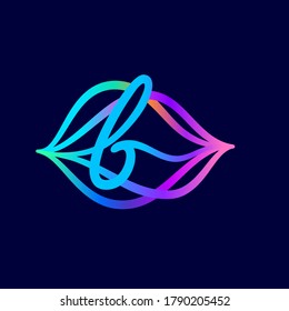 B letter logo with sound wave flow. This font is perfect for a audio technology, advertising of a multimedia company, dj posters, music identity, etc.