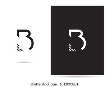 B letter logo stroke design vector template