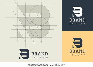 Modelo de logotipo Carta B. Logotipo da letra B inicial da Creative. símbolo de letra B, modelo de logotipo comercial de letra B.