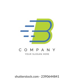 B Letter Logo Template Illustration Design. Vector Alphabet B Speed Logo Style