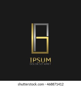 B letter logo template for your business company. Golden and silver colors