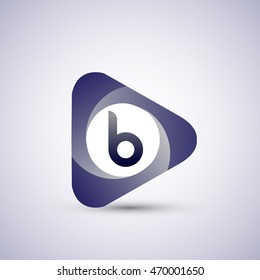 B letter logo in the triangle shape, font icon, Vector design template elements for your application or company identity.