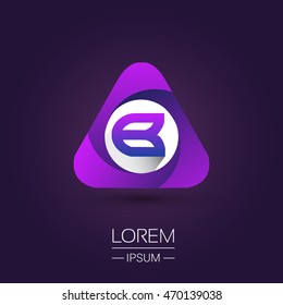 B letter logo in the triangle shape, font icon, Vector design template elements for your application or company identity.