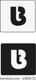 B letter logo, UB letter logo,black,white