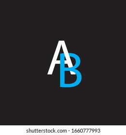 A B letter logo vector design on black color background.A B letter design for business logo.AB