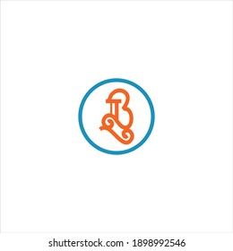 B letter logo vector design on white color background. b icon