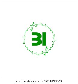 B I diseño vectorial del logotipo de la letra sobre fondo de color blanco. icono de bi
