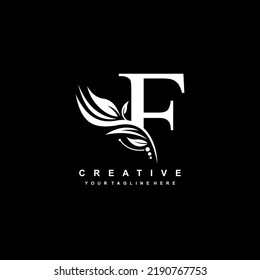 B letter logo vector design with leaf decoration. monogram B, typography. feather logo. luxury B. B flourish. suitable for logo of business, company, product, boutique, wedding, hotel, etc