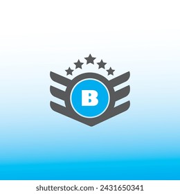 B letter logo vector design on blue and white gradient color background. B letter logo and icon design
