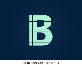 B letter logo, vector desing font.  Made of knife cut. For logo, brand label, design elements, corporate identity, application & more. IsolatedEps10 illustration