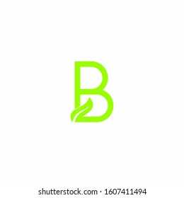 B Letter logo. Vector gree...tters logo with leaves