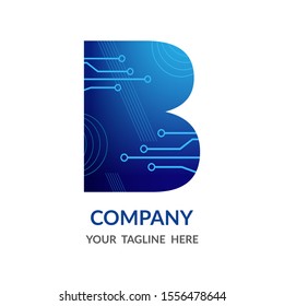 B Letter Logo Vector Illustration Design in White Background