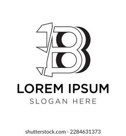 Ilustración vectorial del logotipo de letra B aislada en fondo blanco