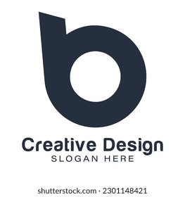 b logotipo de letra, b vector, logotipo, lema, plano