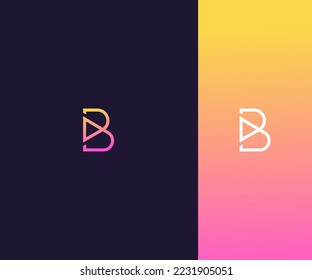 B Letra Modelo De Vector De Logotipo Símbolo De Monograma Resumen. Usable para el deporte de negocios, la tecnología, la moda, el logotipo digital y creativo futuro