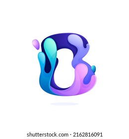 B Letter Logo Water Waves Drops Stock Vector (Royalty Free) 2162816091 ...