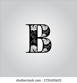 B letter logo with white background. B letter icon. Black letter design.