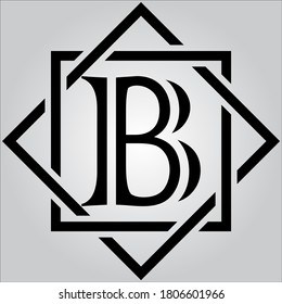 Logotipo de letra B con fondo blanco.Icono de letra negra.Este es el logo de la compañía.