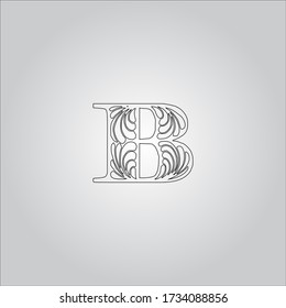 B letter logo with white background.B letter icon.Black letter design.