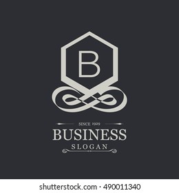 B Letter logo, White Emblem, Beautiful Business Logo
