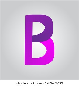 B letter logo with white gradient background.Nice colorful letter icon.