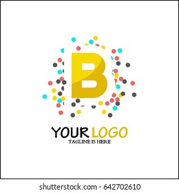 B letter logo.Sparkle logo Colorful, logotype vector design