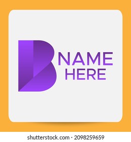 B letter logos.Purple gradient color. Minimalistic abstract logo.Alphabet B.