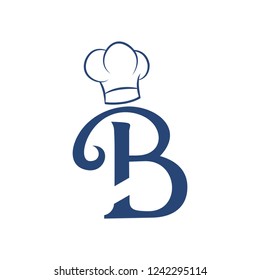B letter logotype, restaurant, icon and vector