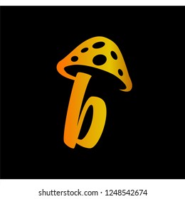 B Letter Lowercase Mushroom Logo Icon Stock Vector (Royalty Free ...