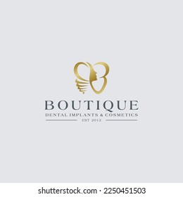 B Letter Luxury Beauty Face Logo Design Vector
