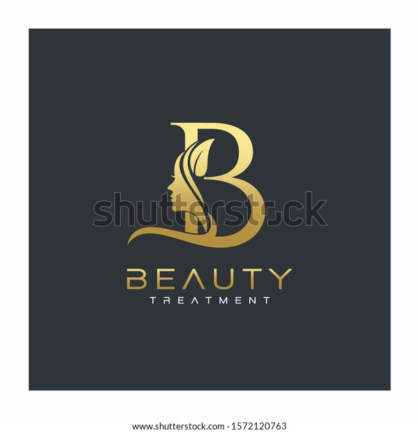 B Letter Luxury Beauty Face Logo: Vector De Stock (libre De Regalías ...