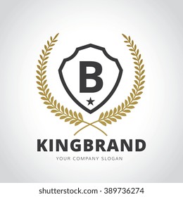 B letter Luxury Crest Logo template