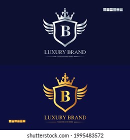 B Letter Luxury Logo Design Brand Stock Vector (Royalty Free ...