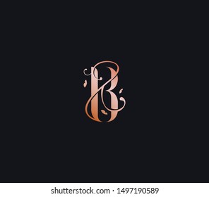B letter Luxury Logo template flourishes calligraphic elegant element