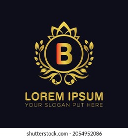 B letter luxury and monogram logo design template vector