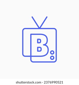 b letter mark channel television tv logo vector icon illustration