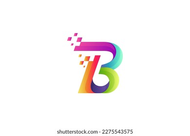 B Letter Mark Logo With Pixel Motion