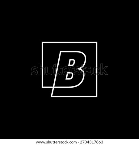 b letter mark square logo vector icon illustration
