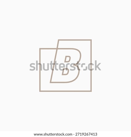 b letter mark square logo vector icon illustration