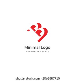 B' letter minimal logo template. Vector illustration