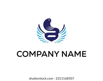 B letter Modern abstract Creative 
 digital wings logo. vector illustration logo. modern style Awesome logo in shape a template Mode flat.
