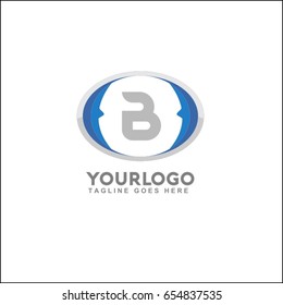 B letter modern circle badge vector graphic emblem logo design. Tech vector illustration.
