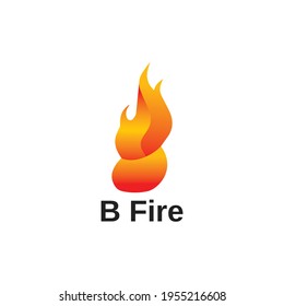 B Letter Modern Logo Design - B Fire