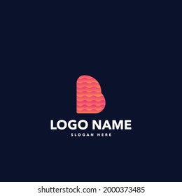 b letra diseño de logotipo moderno