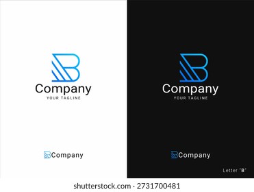 Letra B Logo moderno para la empresa de tecnología,