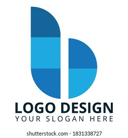 B Letter Modern Minimalist Logo Design Vector