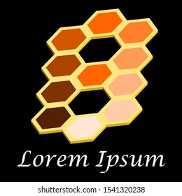 B Letter Modern Style Logos. 3D and Polygon Vector Logos. Number 8 Modern Style Logos